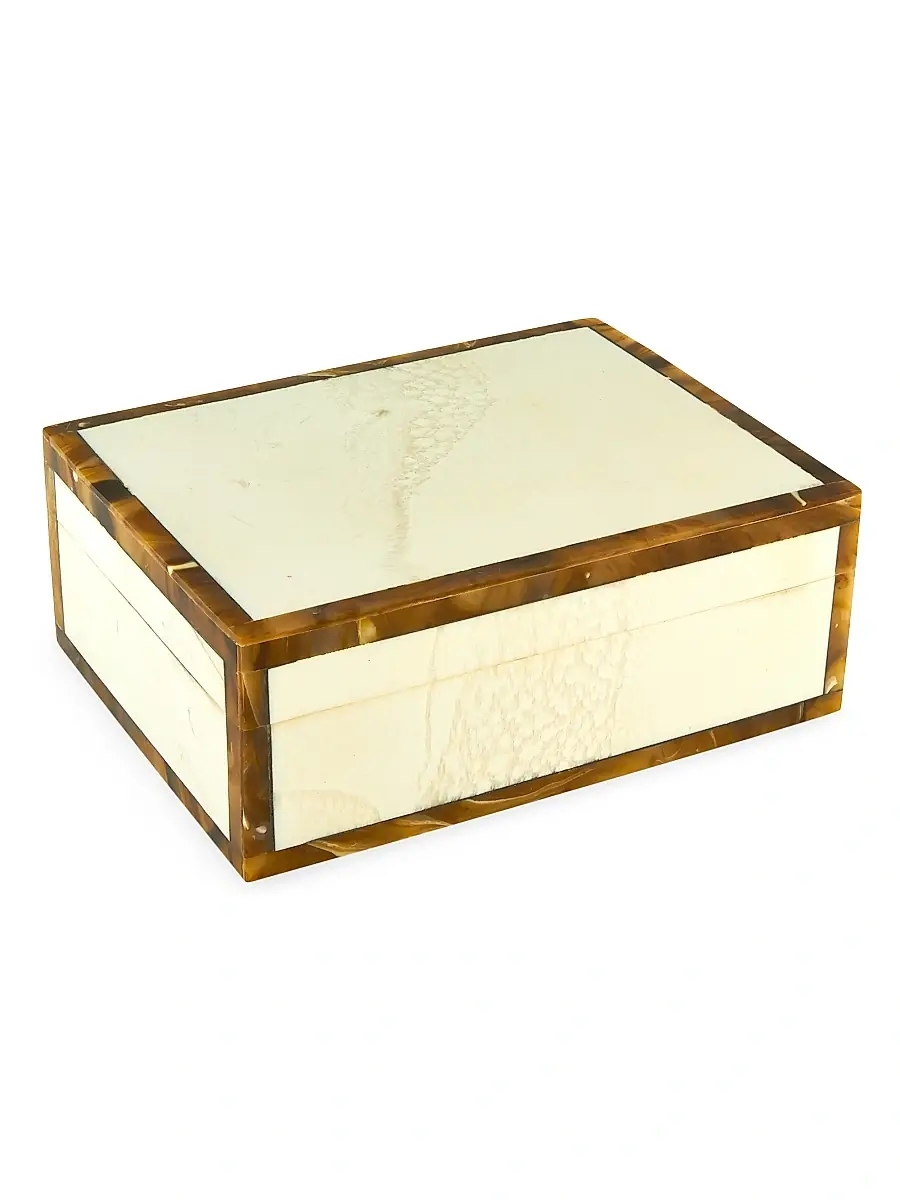 Tizo Resin Bone With Faux Horn Border Box