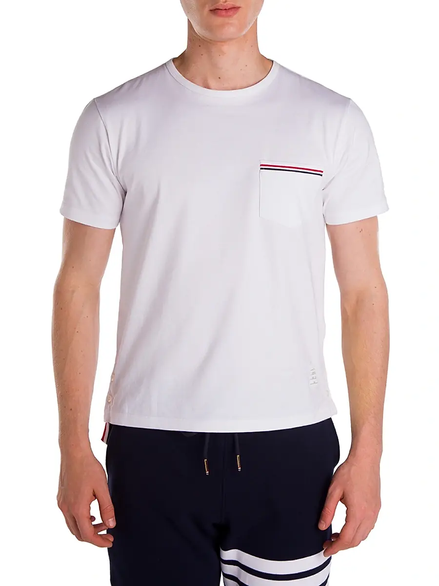 Thom Browne Men's Cotton Pocket Tee | Thumbnail 3 Thom Browne Men's Cotton Pocket Tee | Thumbnail 3