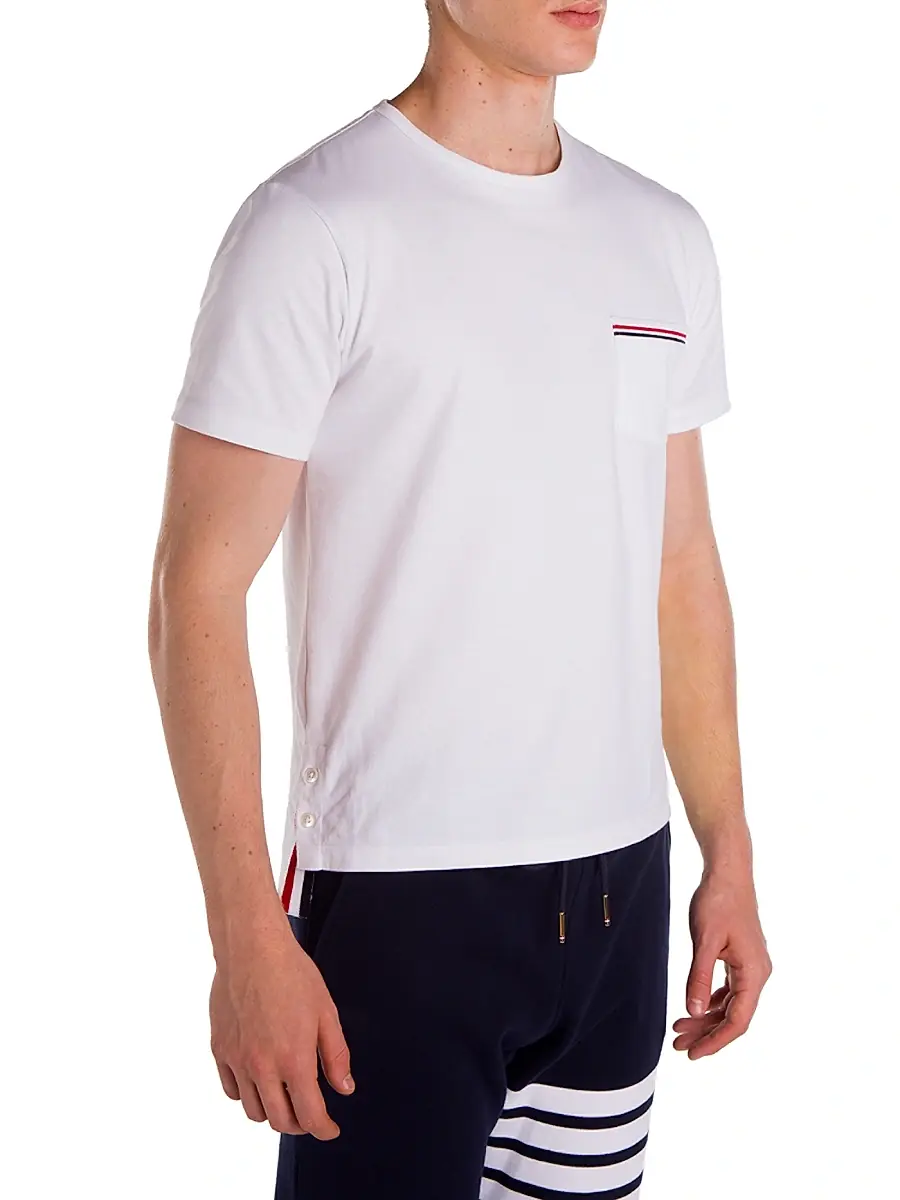 Thom Browne Men's Cotton Pocket Tee | Thumbnail 4 Thom Browne Men's Cotton Pocket Tee | Thumbnail 4
