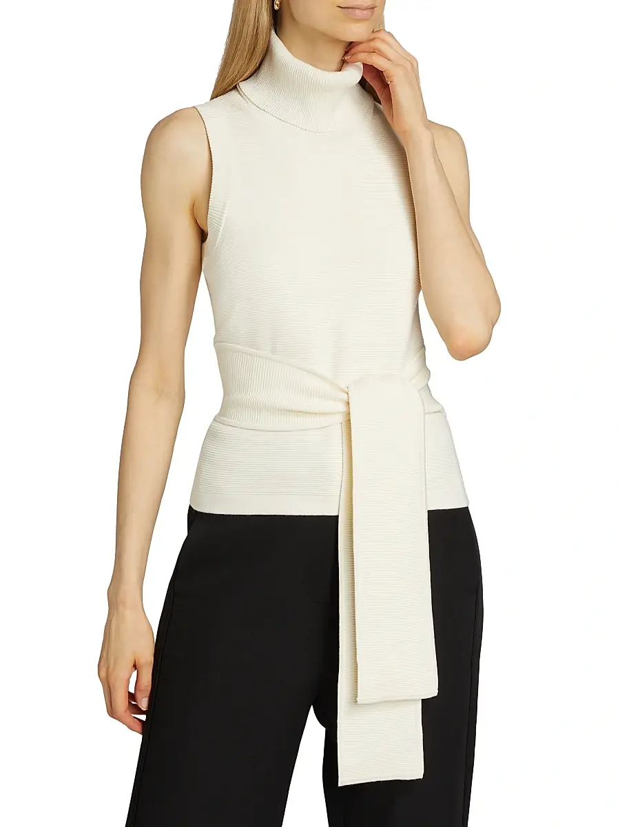 Toccin Women's Celeste Rib-Knit Sleeveless Turtleneck Sweater | Thumbnail 3 Toccin Women's Celeste Rib-Knit Sleeveless Turtleneck Sweater | Thumbnail 3
