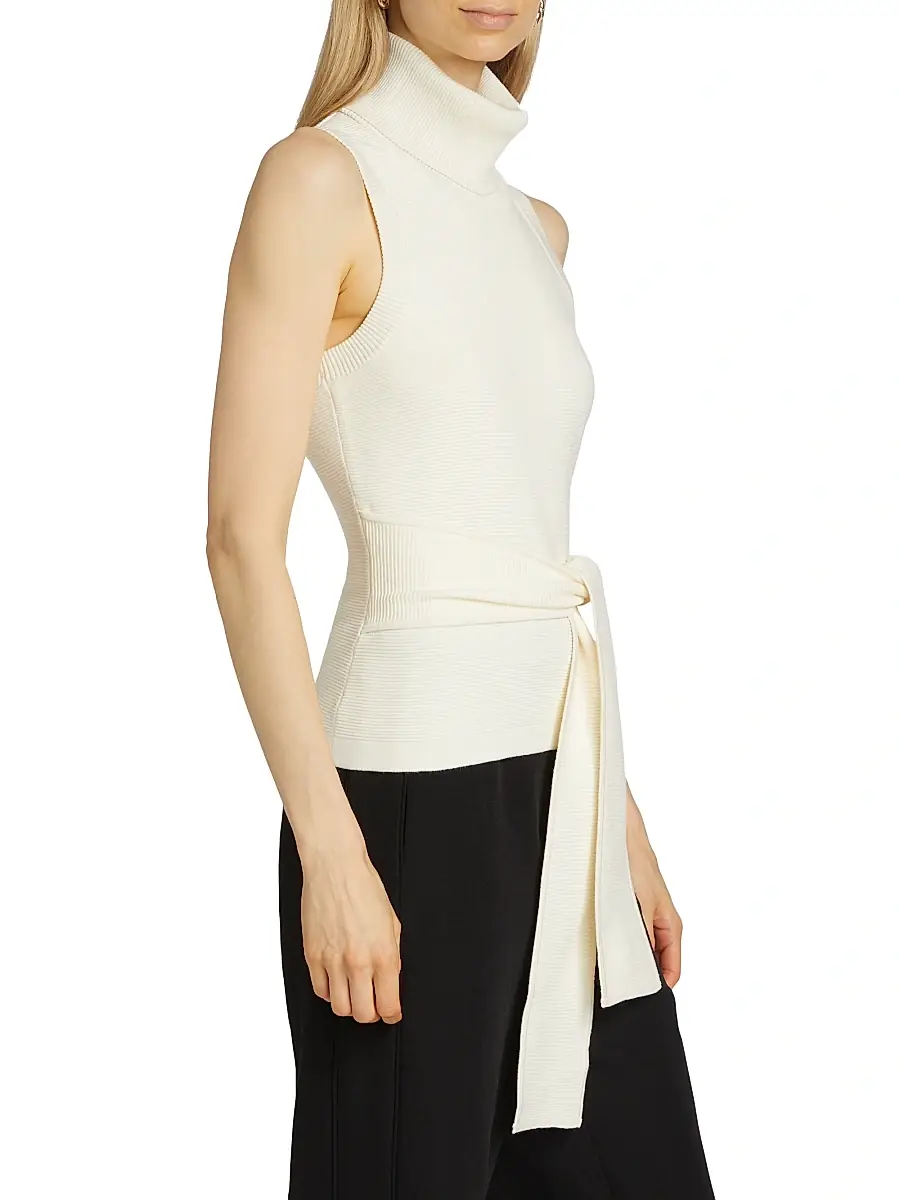 Toccin Women's Celeste Rib-Knit Sleeveless Turtleneck Sweater | Thumbnail 4 Toccin Women's Celeste Rib-Knit Sleeveless Turtleneck Sweater | Thumbnail 4