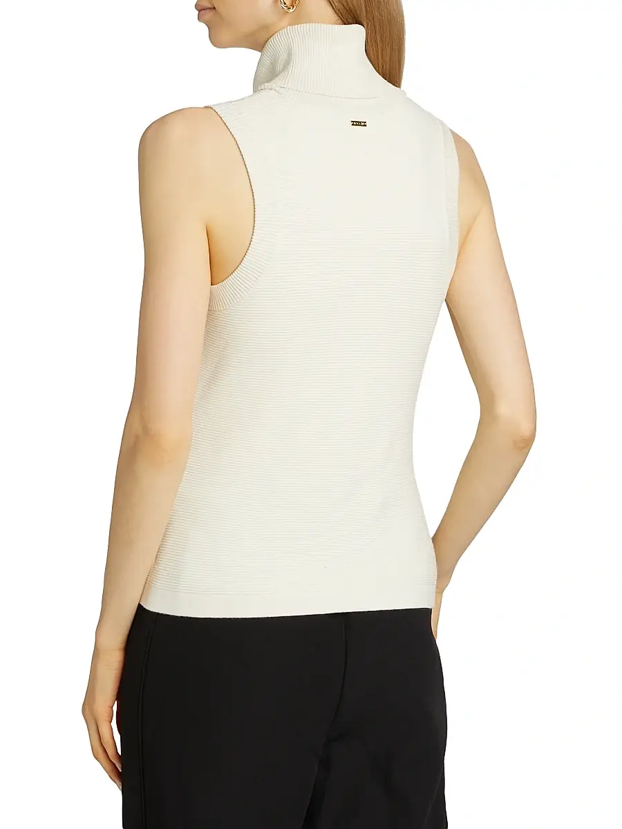 Toccin Women's Celeste Rib-Knit Sleeveless Turtleneck Sweater | Thumbnail 5 Toccin Women's Celeste Rib-Knit Sleeveless Turtleneck Sweater | Thumbnail 5