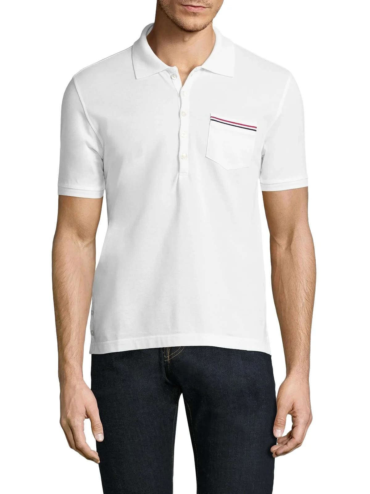 Thom Browne Men's Solid Cotton Pique Polo
