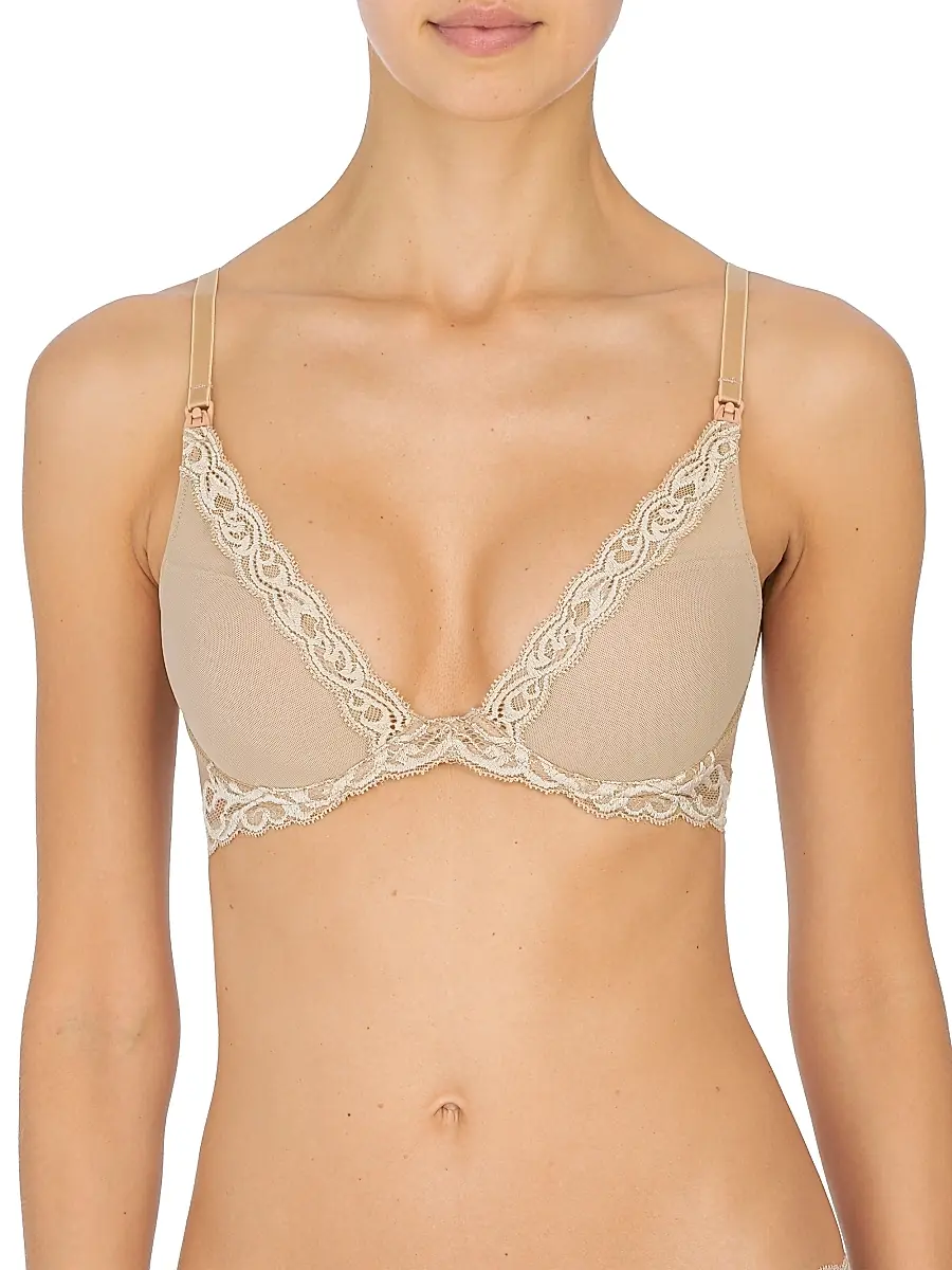 Natori Women's Feathers Plunge Nursing T-Shirt Bra | Thumbnail 2