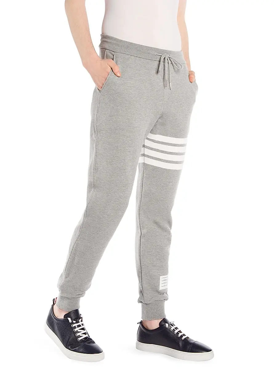 Thom Browne Men's Stripe Cotton Joggers | Thumbnail 4 Thom Browne Men's Stripe Cotton Joggers | Thumbnail 4