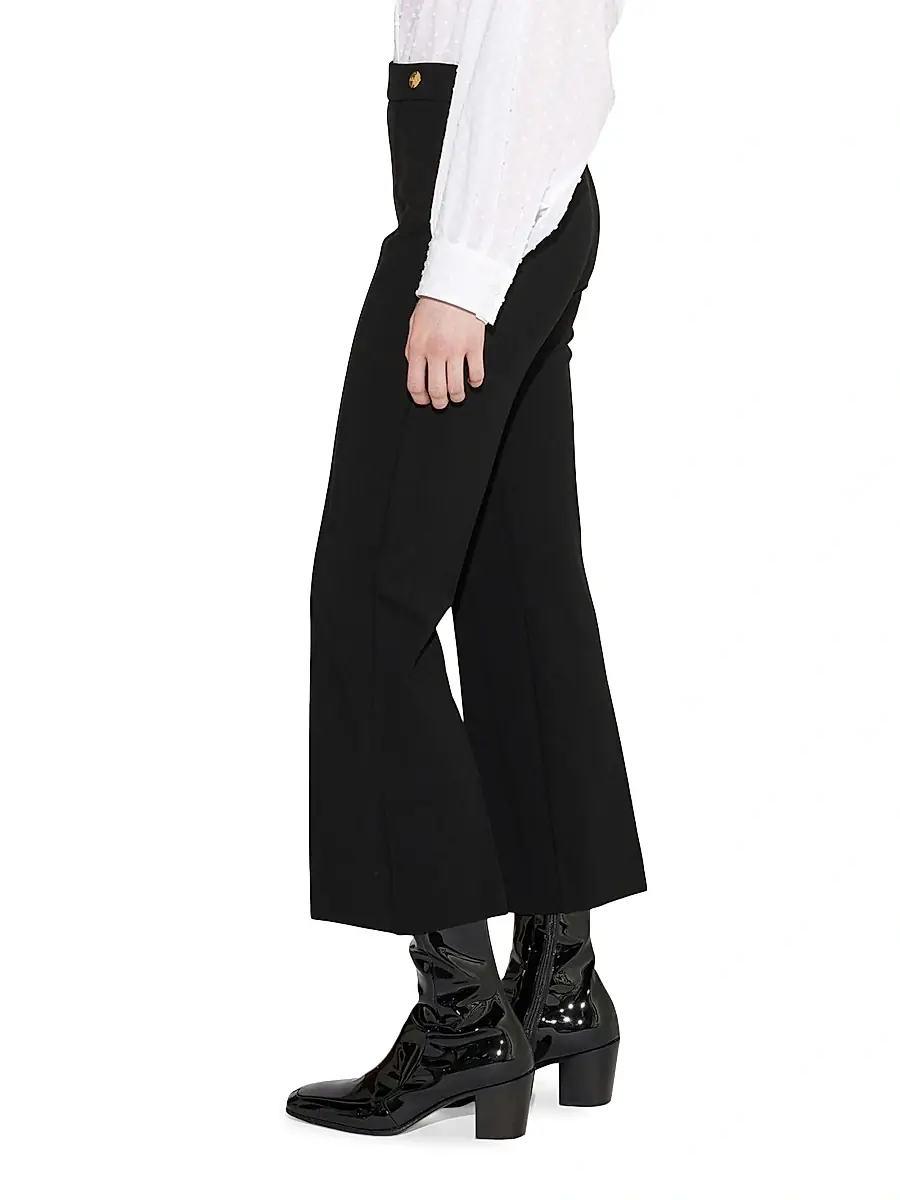 CALLAS MILANO Women's Lola High Density Crepe Stretch Cropped Flare Trousers | Thumbnail 4 CALLAS MILANO Women's Lola High Density Crepe Stretch Cropped Flare Trousers | Thumbnail 4