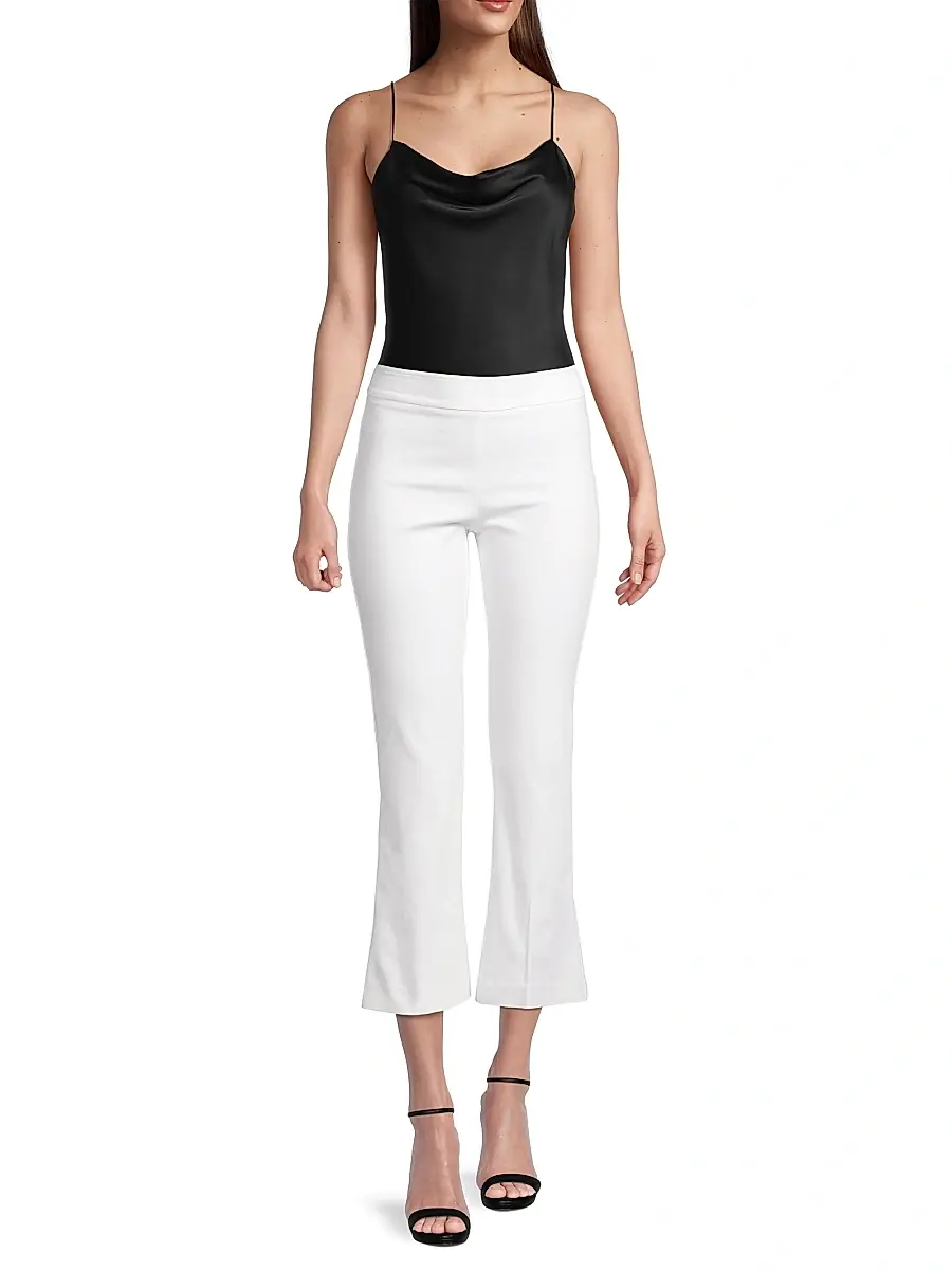 Avenue Montaigne Women's Leo Flare Crop Pants - White | Thumbnail 2 Avenue Montaigne Women's Leo Flare Crop Pants - White | Thumbnail 2