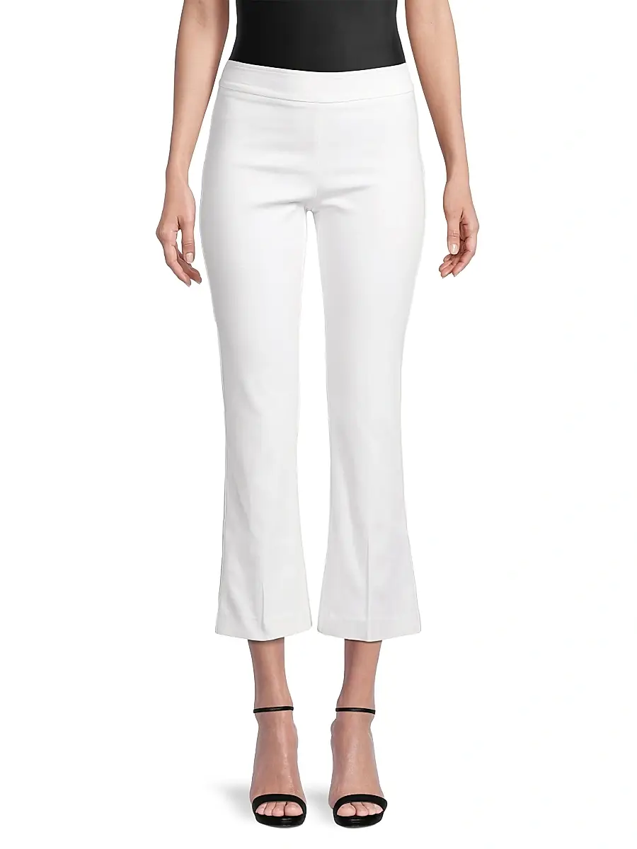 Avenue Montaigne Women's Leo Flare Crop Pants - White | Thumbnail 3 Avenue Montaigne Women's Leo Flare Crop Pants - White | Thumbnail 3