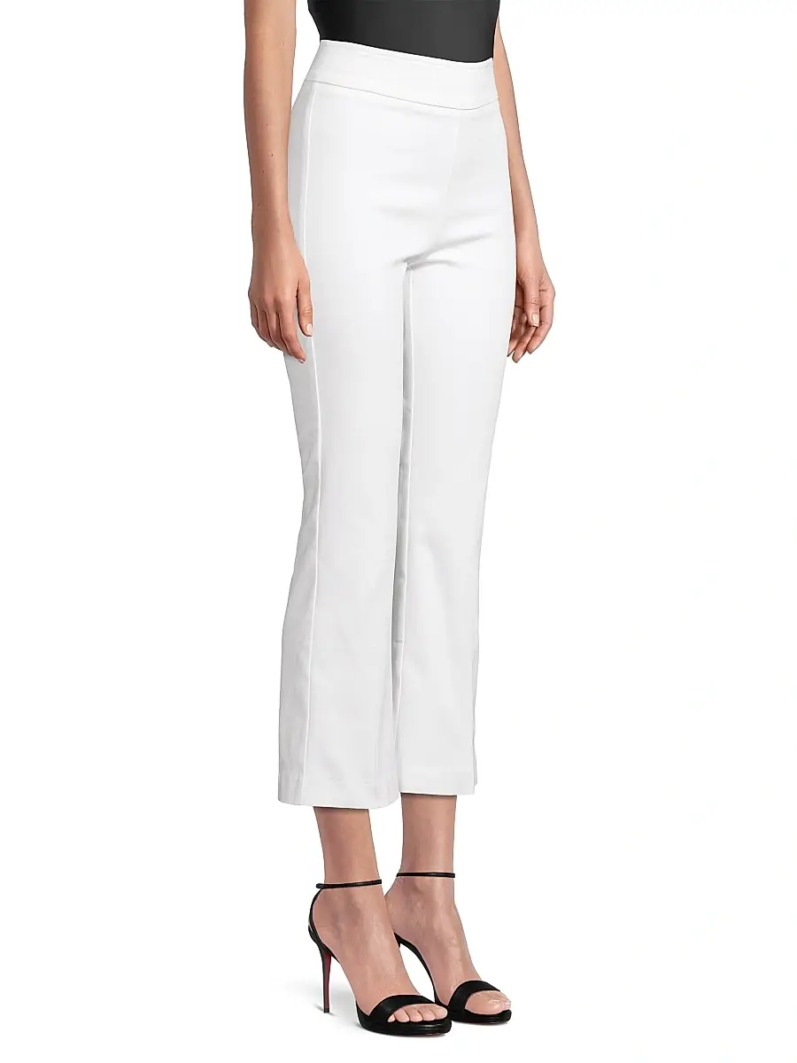 Avenue Montaigne Women's Leo Flare Crop Pants - White | Thumbnail 4 Avenue Montaigne Women's Leo Flare Crop Pants - White | Thumbnail 4