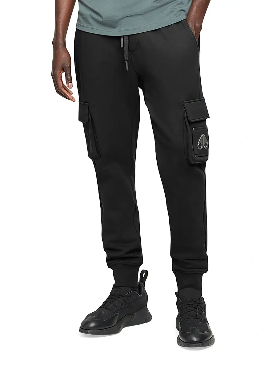 Moose Knuckles Men's Hartsfield Cargo Joggers - Black | Image 1 Moose Knuckles Men's Hartsfield Cargo Joggers - Black | Image 1