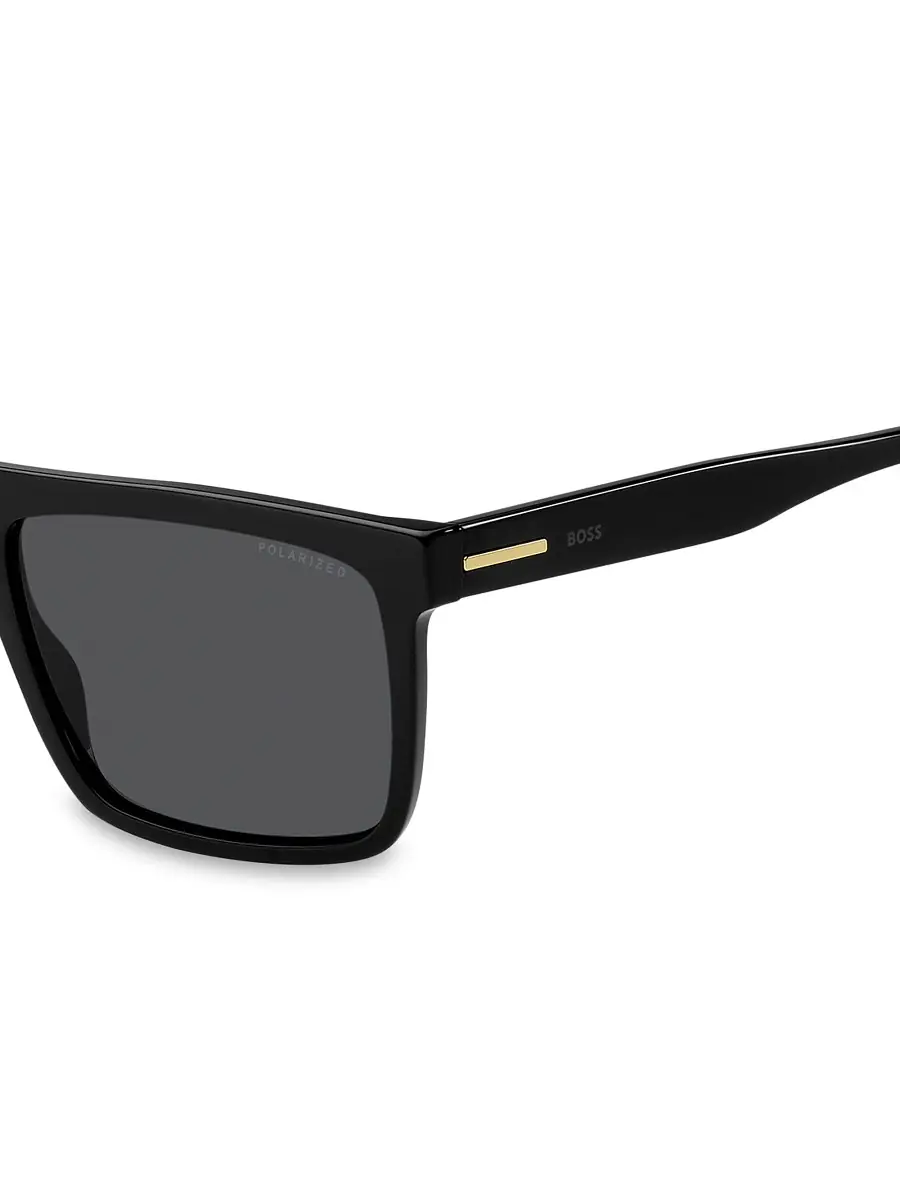 BOSS Men's 59MM Rectangle Havana Sunglasses - Black Grey | Thumbnail 2 BOSS Men's 59MM Rectangle Havana Sunglasses - Black Grey | Thumbnail 2