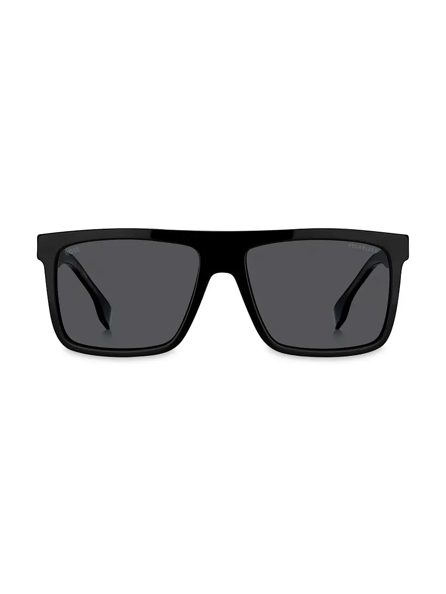 BOSS Men's 59MM Rectangle Havana Sunglasses - Black Grey | Thumbnail 3 BOSS Men's 59MM Rectangle Havana Sunglasses - Black Grey | Thumbnail 3