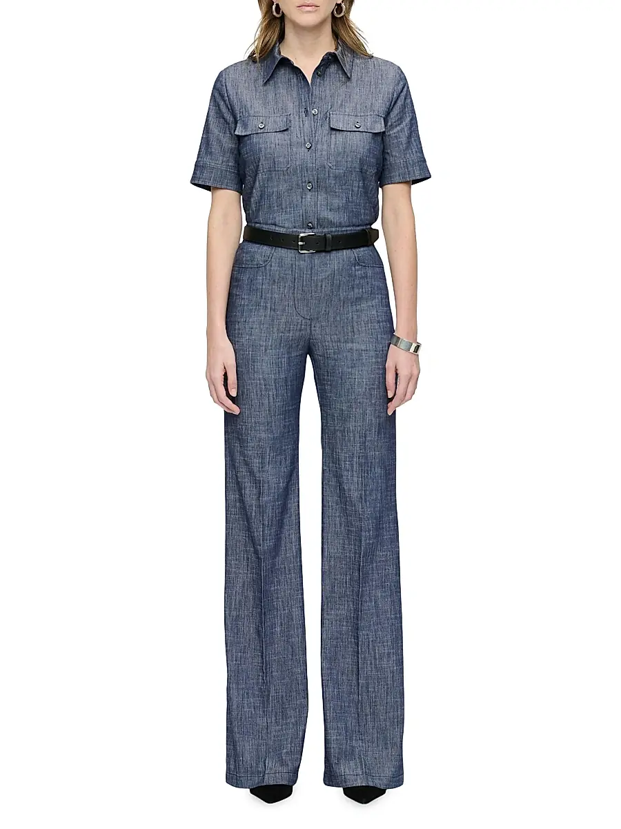 CALLAS MILANO Women's Vesper Stretch Denim Poplin Shirt | Thumbnail 2 CALLAS MILANO Women's Vesper Stretch Denim Poplin Shirt | Thumbnail 2