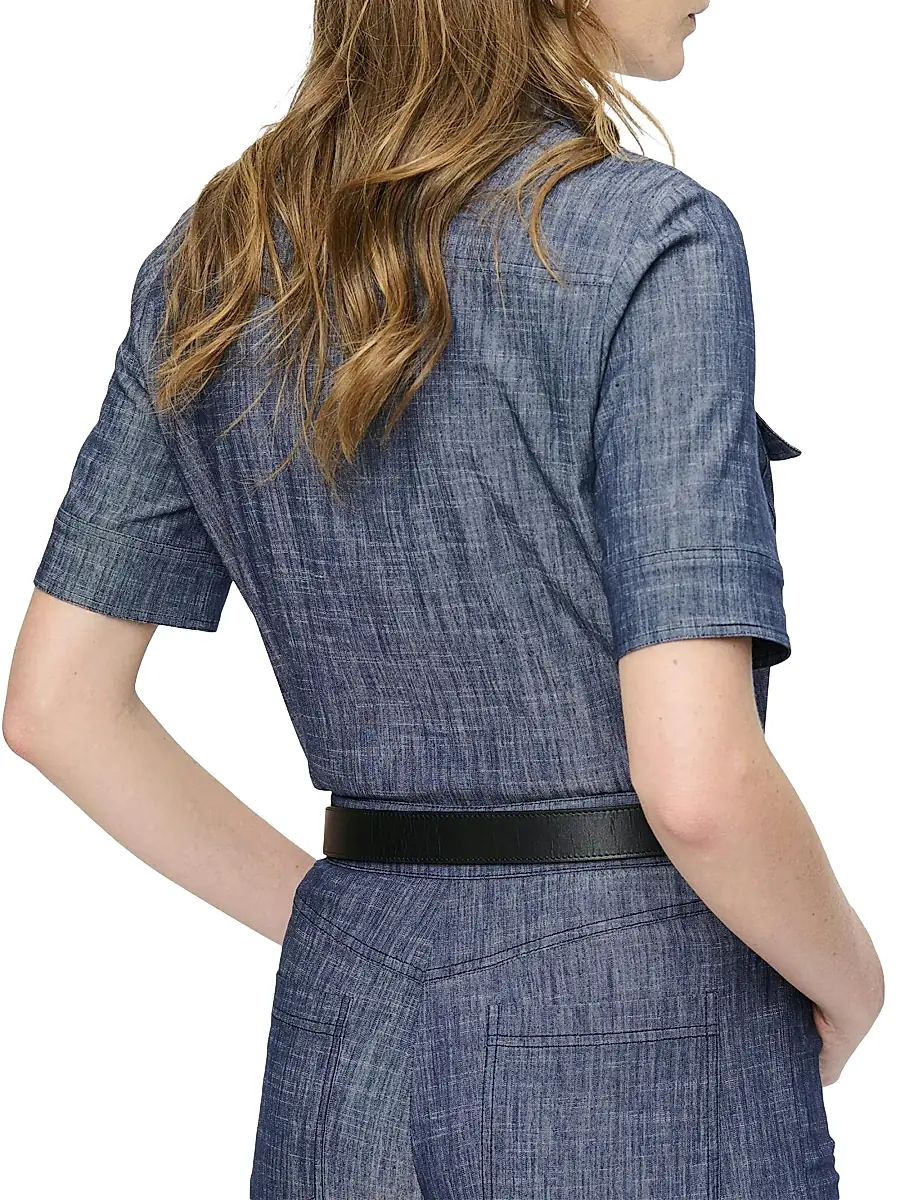 CALLAS MILANO Women's Vesper Stretch Denim Poplin Shirt | Thumbnail 3 CALLAS MILANO Women's Vesper Stretch Denim Poplin Shirt | Thumbnail 3