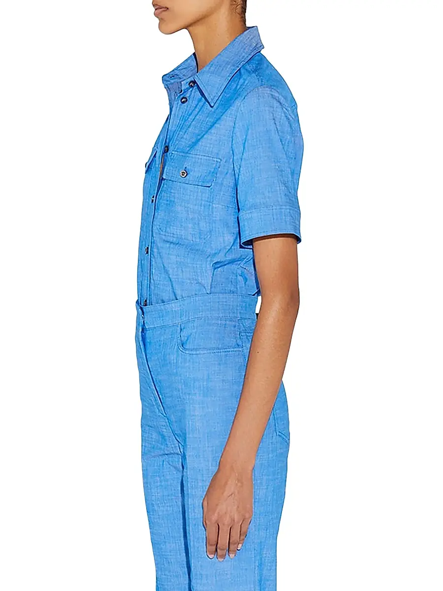 CALLAS MILANO Women's Vesper Stretch Denim Poplin Shirt | Thumbnail 4