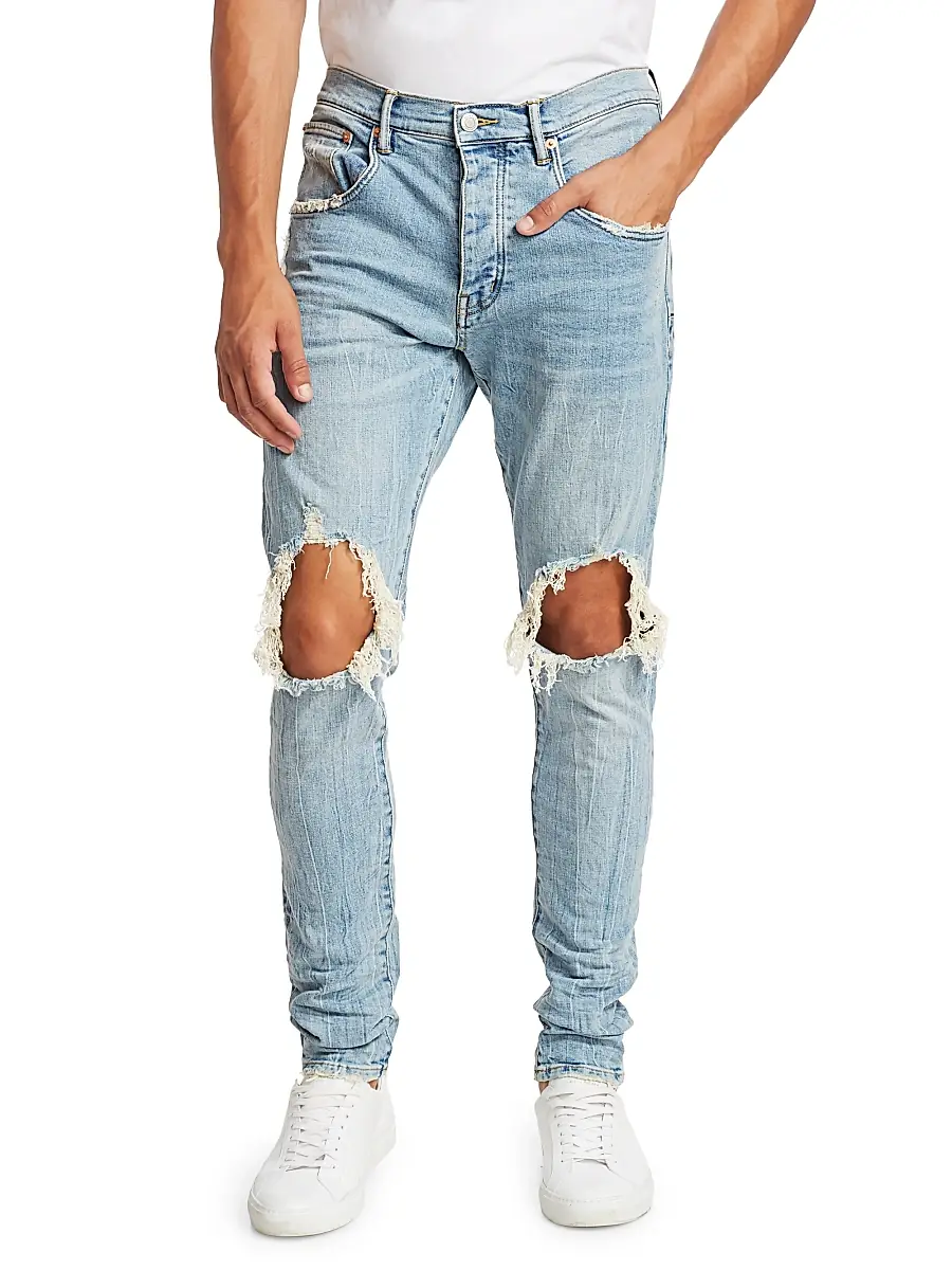 Purple Brand Men's P002 Repair Drop-Fit Skinny Jeans | Thumbnail 3 Purple Brand Men's P002 Repair Drop-Fit Skinny Jeans | Thumbnail 3
