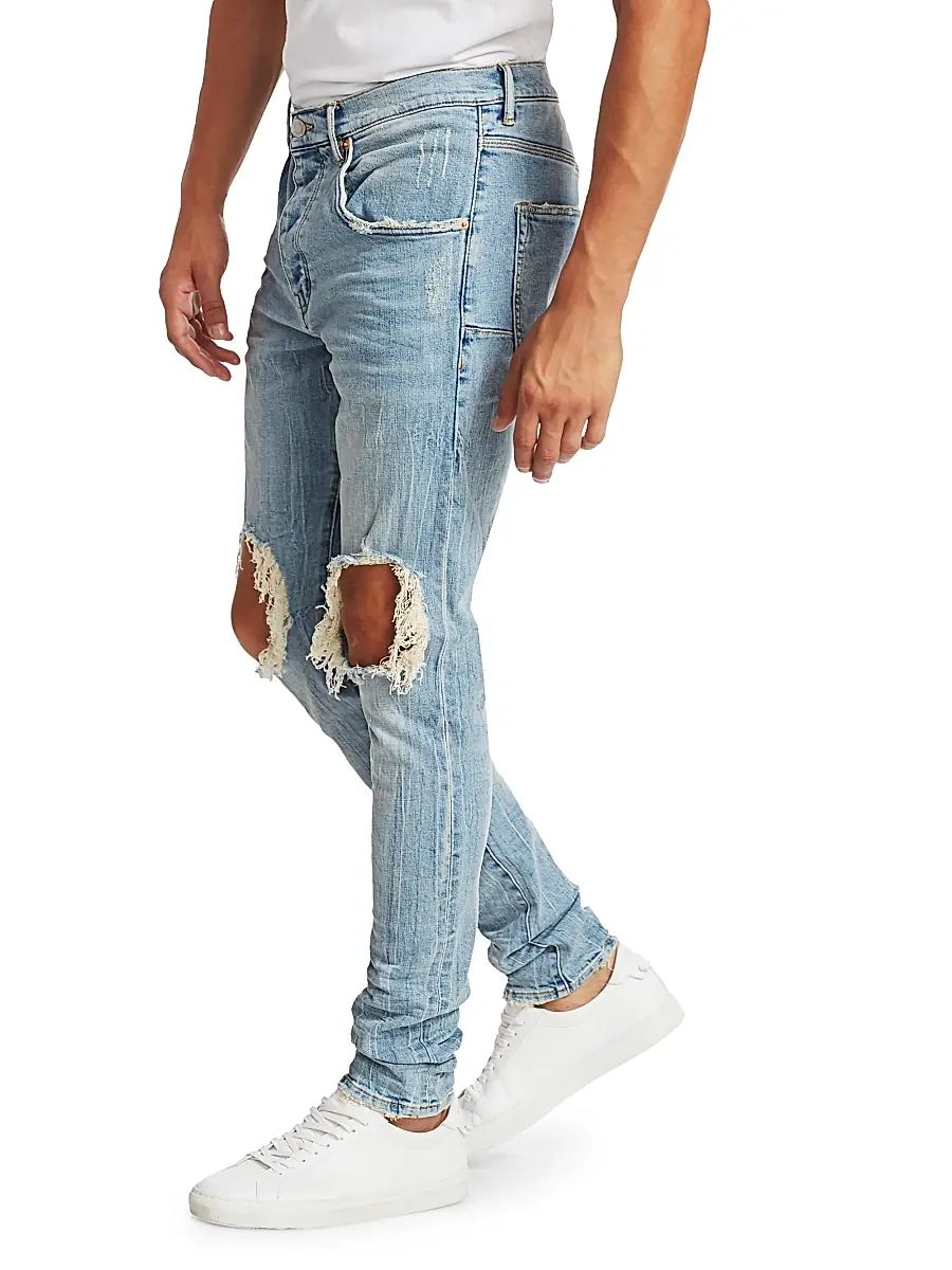 Purple Brand Men's P002 Repair Drop-Fit Skinny Jeans | Thumbnail 4 Purple Brand Men's P002 Repair Drop-Fit Skinny Jeans | Thumbnail 4