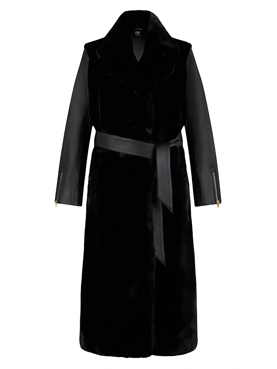 Moose Knuckles Women's Bunny Tolina Faux-Fur Trench Coat - Black Black | Image 1 Moose Knuckles Women's Bunny Tolina Faux-Fur Trench Coat - Black Black | Image 1