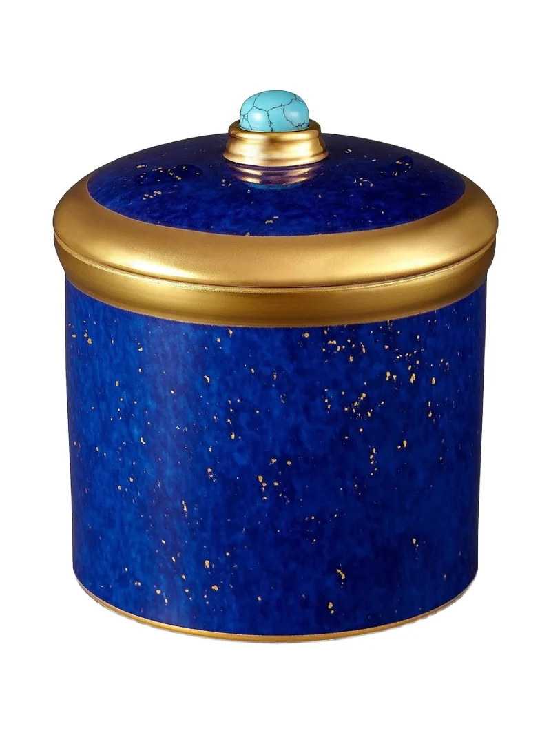 L'Objet Lapis-Look Limoges Porcelain & 24K Gold Candle