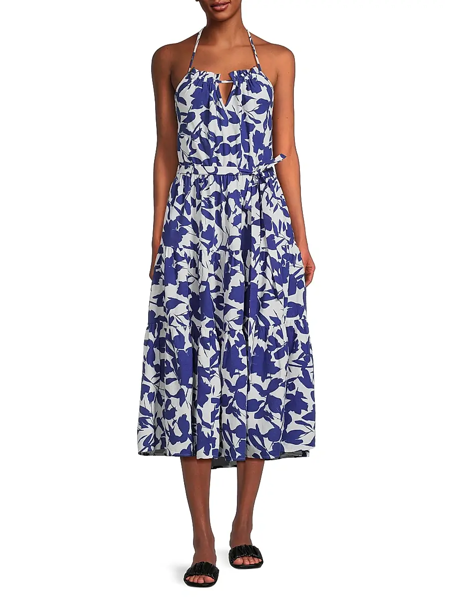 Change of Scenery Women's Abbie Leaf Cotton Halter Dress | Thumbnail 2