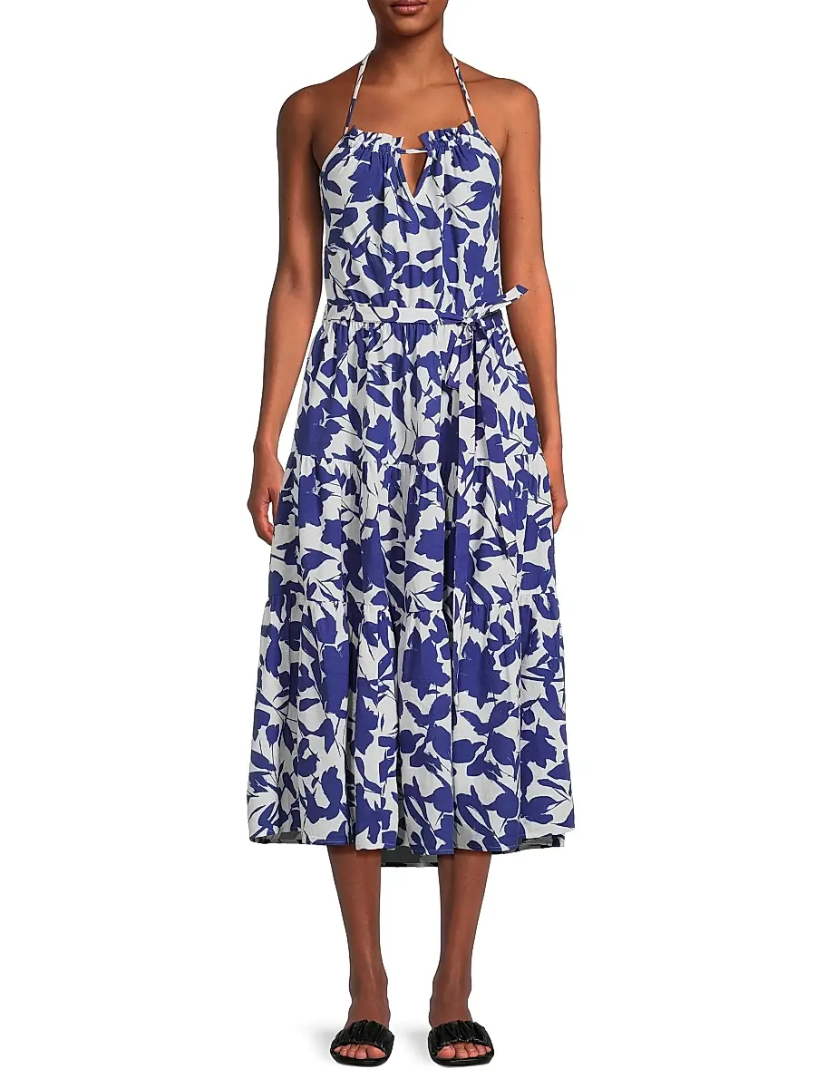 Change of Scenery Women's Abbie Leaf Cotton Halter Dress | Thumbnail 3