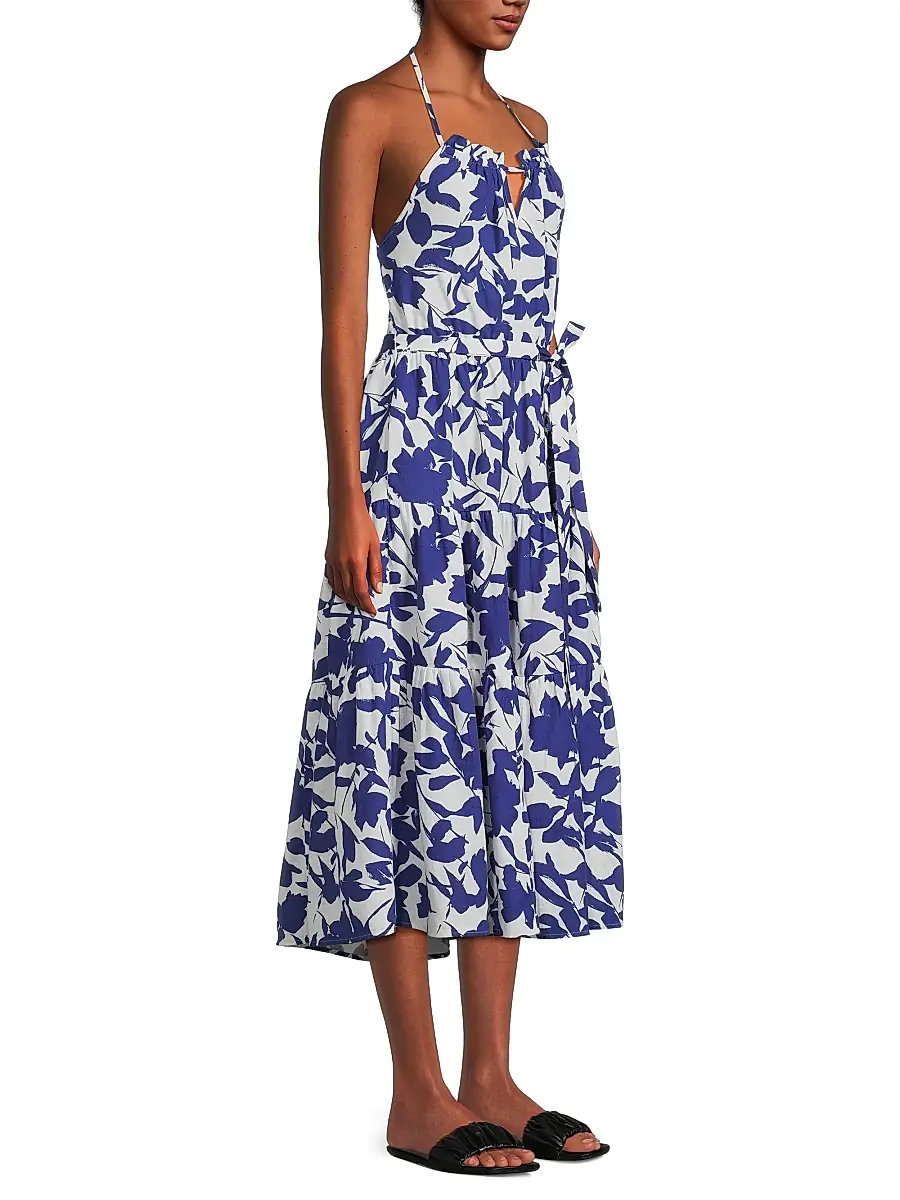 Change of Scenery Women's Abbie Leaf Cotton Halter Dress | Thumbnail 4