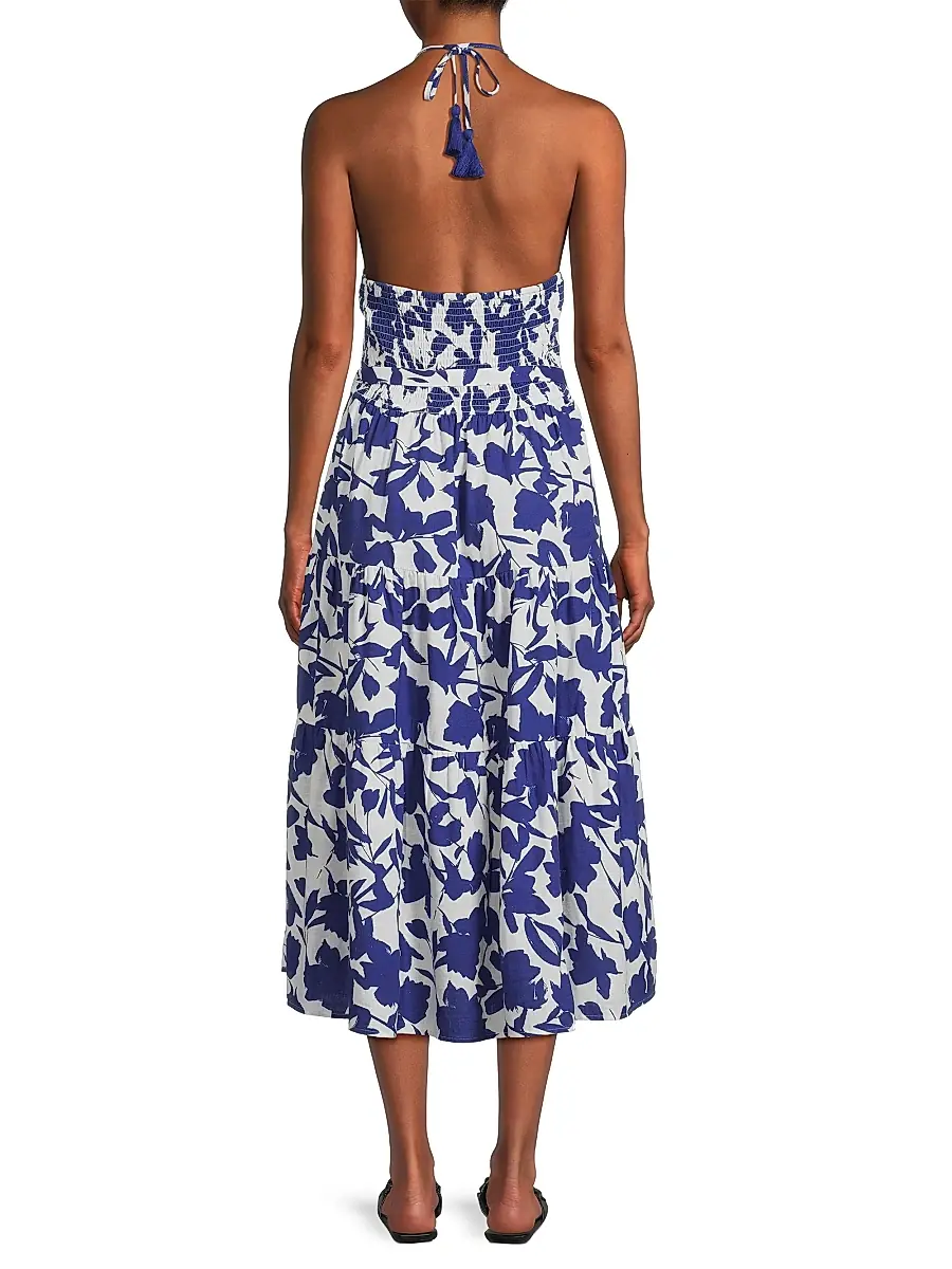 Change of Scenery Women's Abbie Leaf Cotton Halter Dress | Thumbnail 5