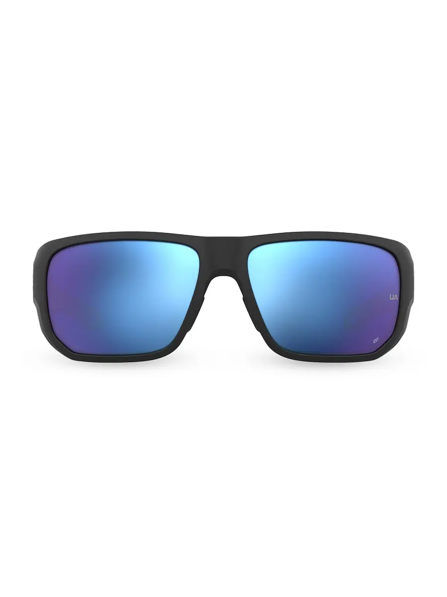 Under Armour Men's Attack 63MM Square Sunglasses - Black Blue | Thumbnail 3