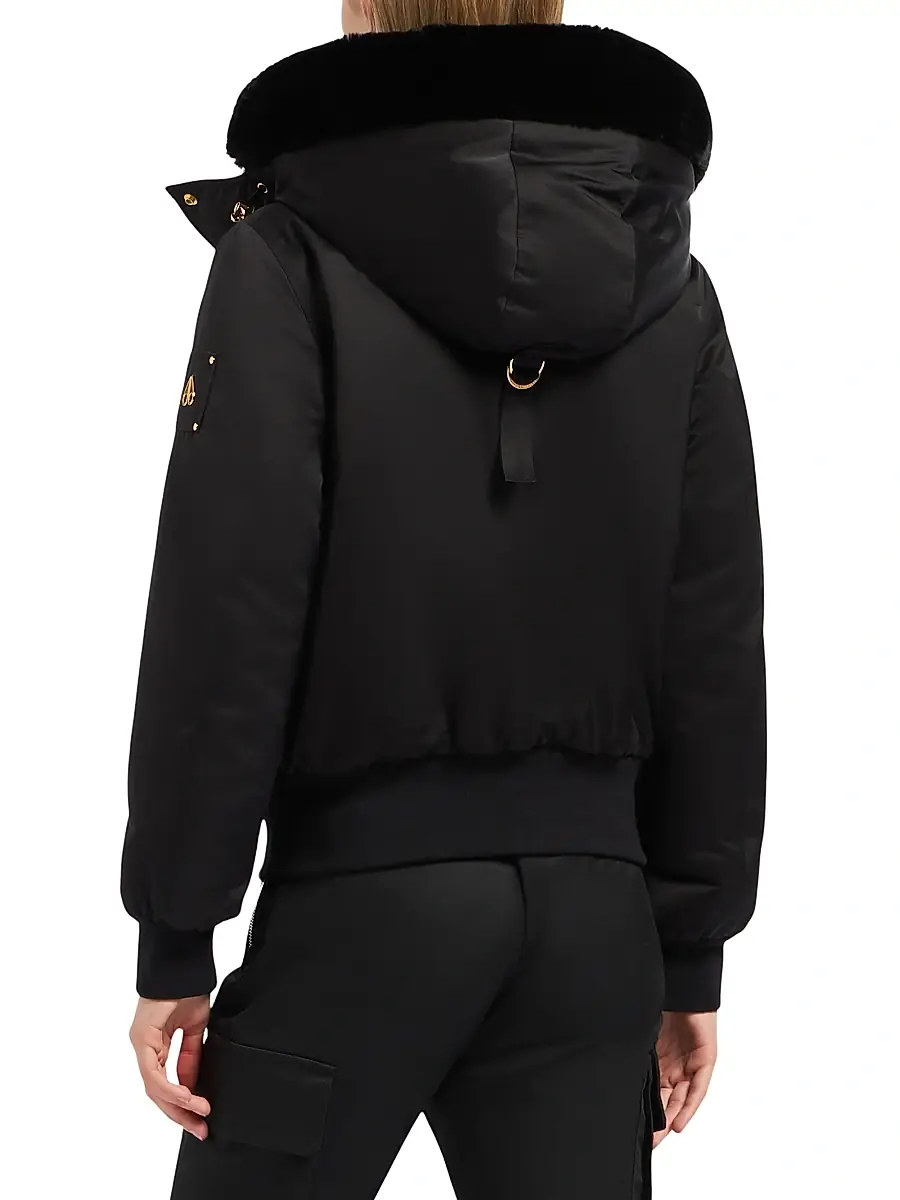 Moose Knuckles Women's Debbie Bunny Satin Bomber Jacket | Thumbnail 7 Moose Knuckles Women's Debbie Bunny Satin Bomber Jacket | Thumbnail 7