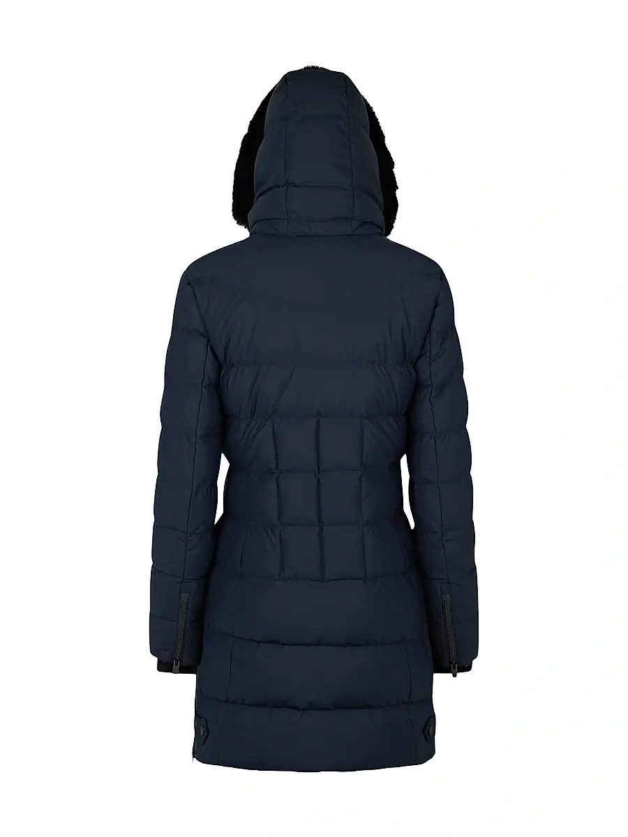 Moose Knuckles Women's Watershed Shearling-Trim Down Parka - Navy Black | Thumbnail 3 Moose Knuckles Women's Watershed Shearling-Trim Down Parka - Navy Black | Thumbnail 3