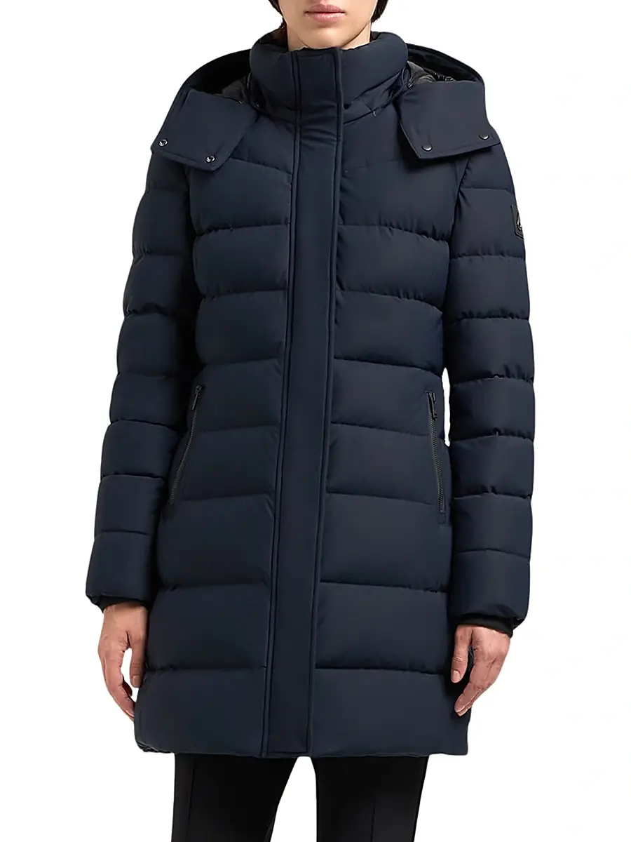 Moose Knuckles Women's Watershed Shearling-Trim Down Parka - Navy Black | Thumbnail 4 Moose Knuckles Women's Watershed Shearling-Trim Down Parka - Navy Black | Thumbnail 4