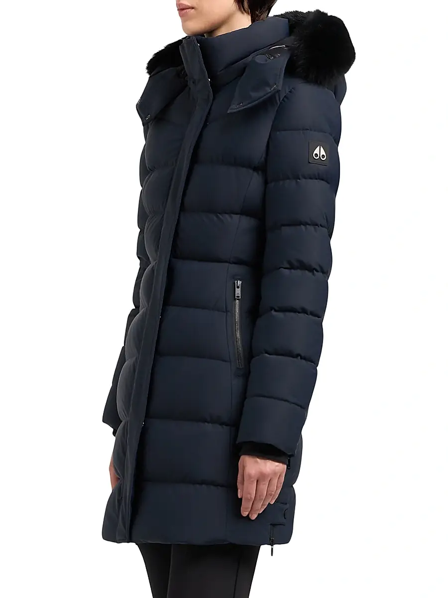Moose Knuckles Women's Watershed Shearling-Trim Down Parka - Navy Black | Thumbnail 5 Moose Knuckles Women's Watershed Shearling-Trim Down Parka - Navy Black | Thumbnail 5
