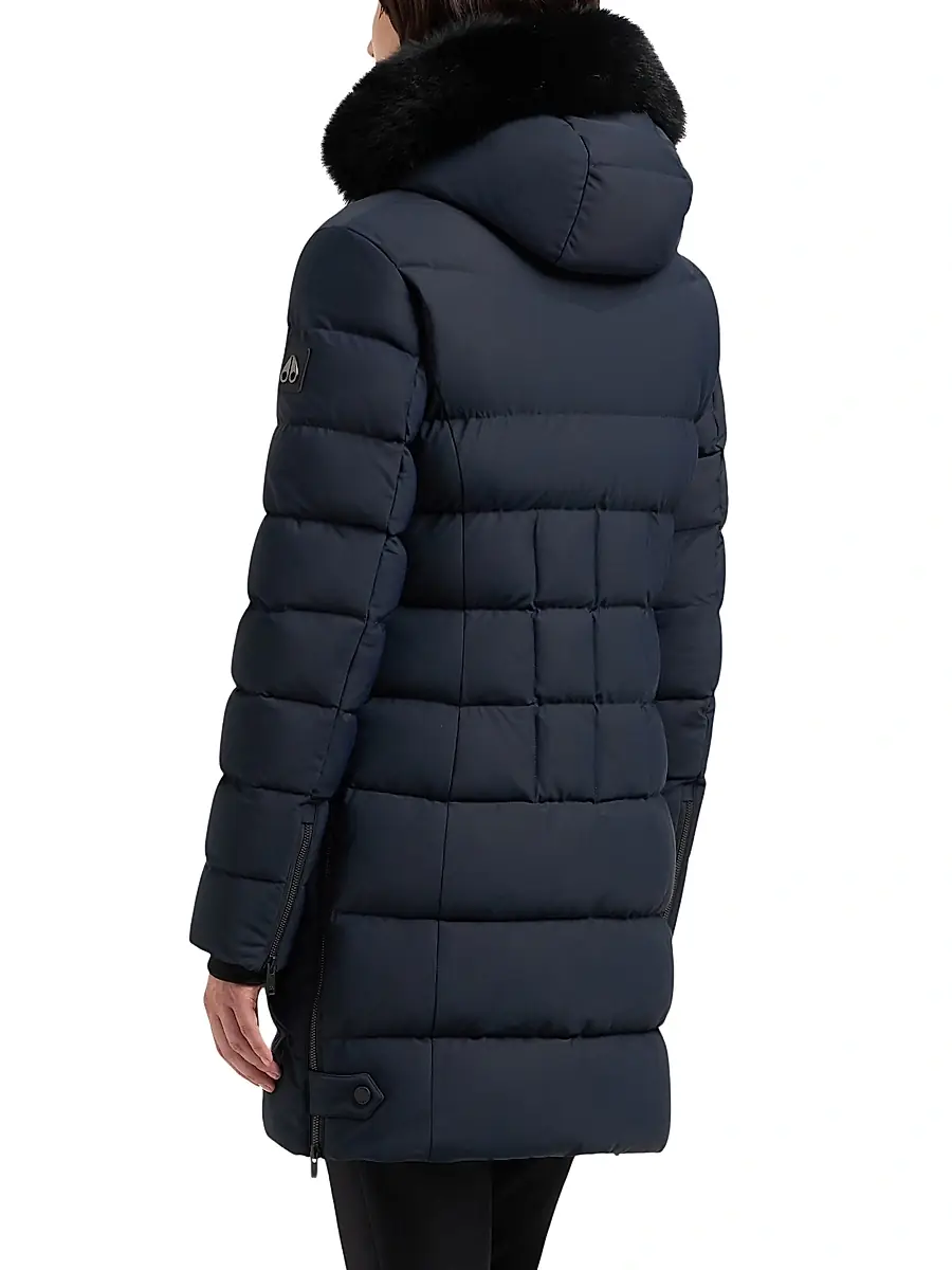 Moose Knuckles Women's Watershed Shearling-Trim Down Parka - Navy Black | Thumbnail 6 Moose Knuckles Women's Watershed Shearling-Trim Down Parka - Navy Black | Thumbnail 6