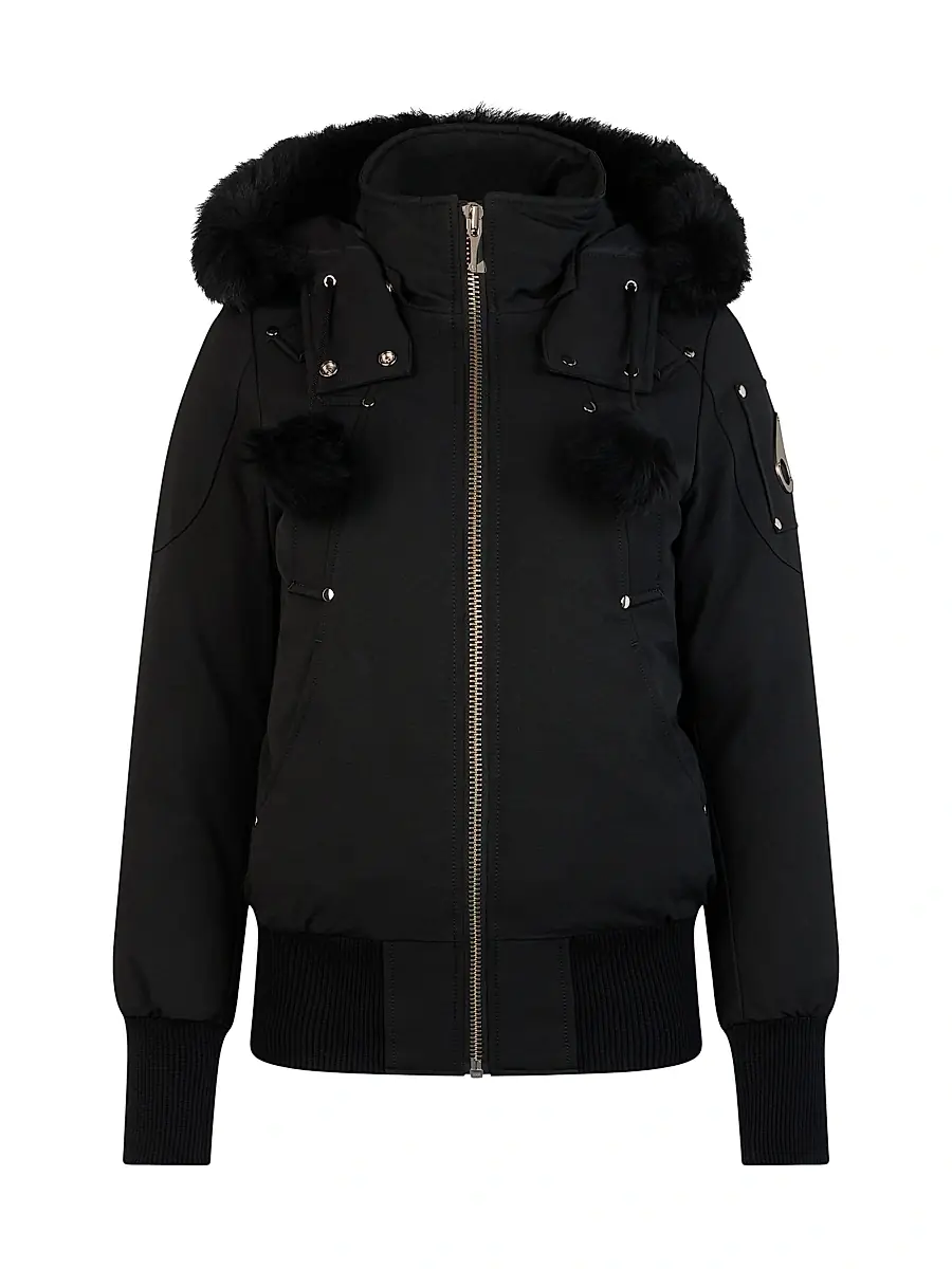 Moose Knuckles Women's Debbie Down Bomber Coat - Black Black | Image 1 Moose Knuckles Women's Debbie Down Bomber Coat - Black Black | Image 1