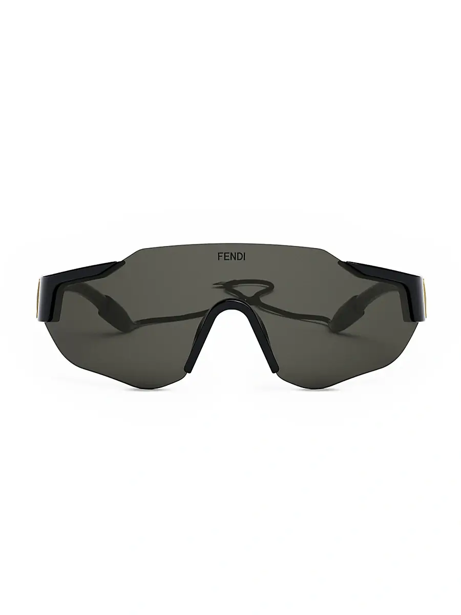 Fendi Men's 141MM Geometric Baguette Sunglasses - Shiny Black | Thumbnail 2 Fendi Men's 141MM Geometric Baguette Sunglasses - Shiny Black | Thumbnail 2