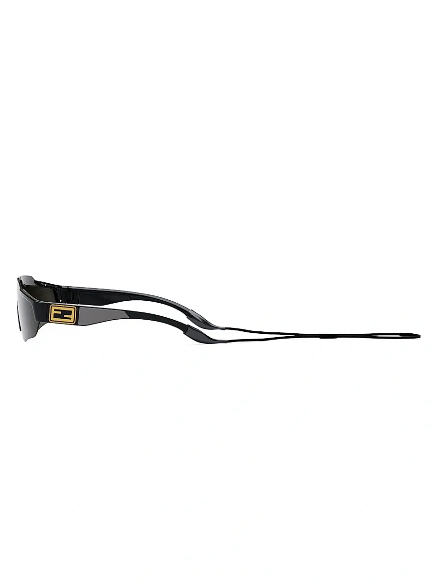 Fendi Men's 141MM Geometric Baguette Sunglasses - Shiny Black | Thumbnail 3 Fendi Men's 141MM Geometric Baguette Sunglasses - Shiny Black | Thumbnail 3