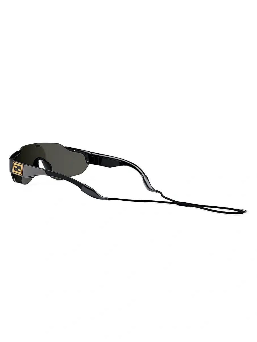 Fendi Men's 141MM Geometric Baguette Sunglasses - Shiny Black | Thumbnail 4 Fendi Men's 141MM Geometric Baguette Sunglasses - Shiny Black | Thumbnail 4