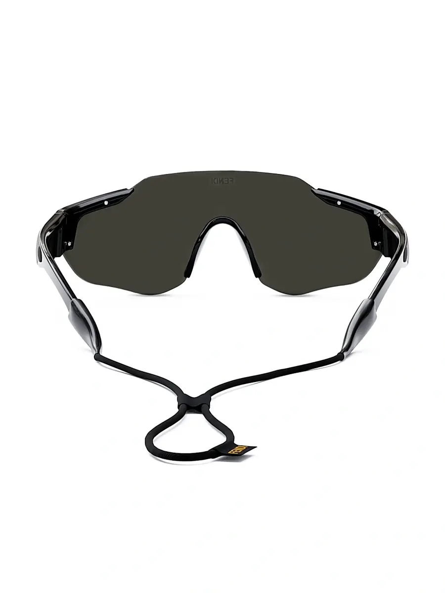Fendi Men's 141MM Geometric Baguette Sunglasses - Shiny Black | Thumbnail 5 Fendi Men's 141MM Geometric Baguette Sunglasses - Shiny Black | Thumbnail 5