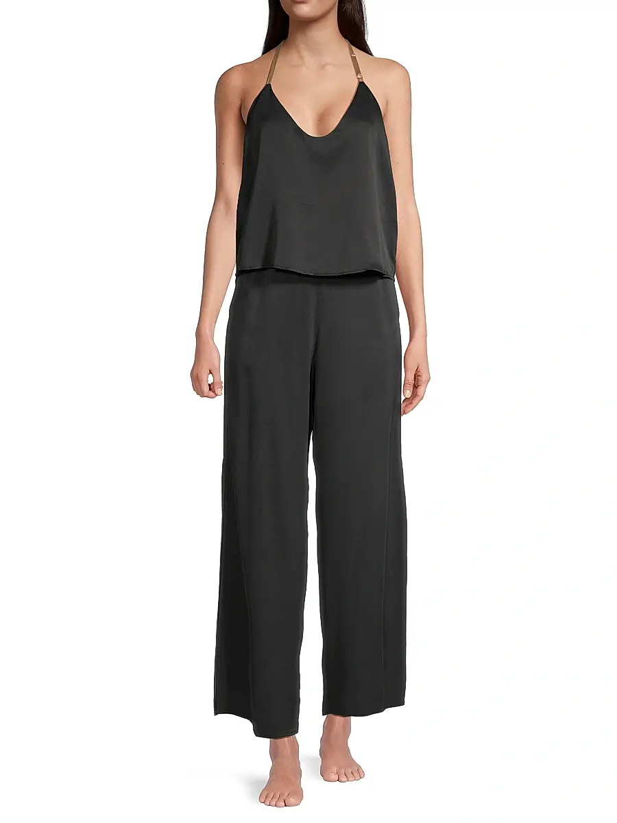 Lunya Women's Washable Silk Cami & Pants Set - Deep Blue | Thumbnail 2
