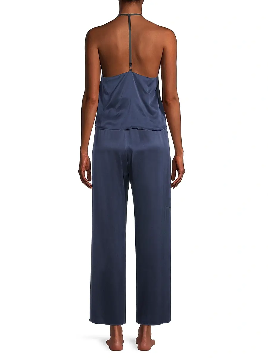 Lunya Women's Washable Silk Cami & Pants Set - Deep Blue | Thumbnail 14