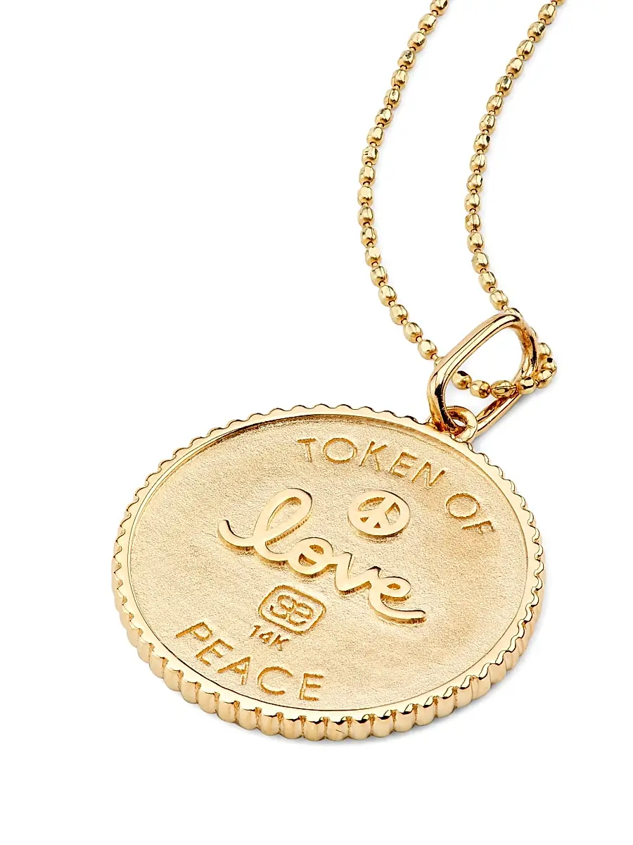 Sydney Evan Women's Under The Sea Small 14K Yellow Gold & 0.298 TCW Diamond Sand Dollar Coin Necklace | Thumbnail 3 Sydney Evan Women's Under The Sea Small 14K Yellow Gold & 0.298 TCW Diamond Sand Dollar Coin Necklace | Thumbnail 3