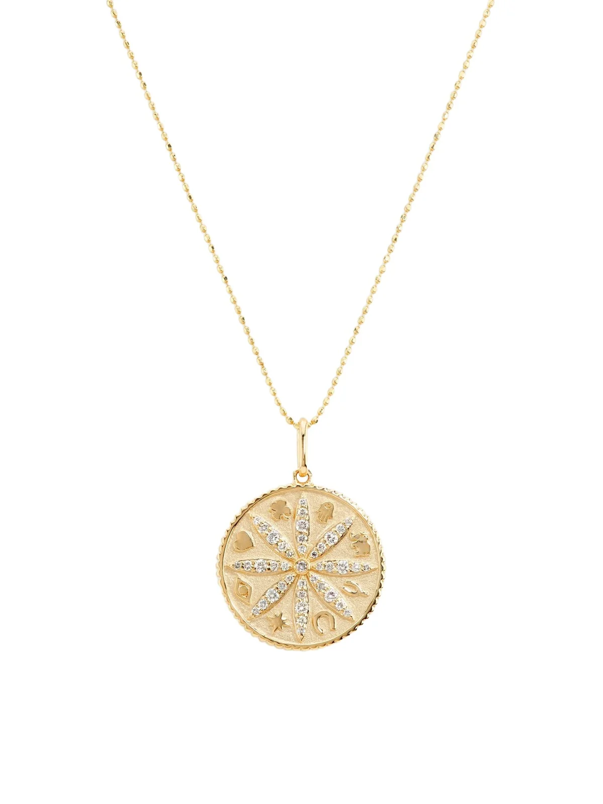 Sydney Evan Women's Under The Sea Small 14K Yellow Gold & 0.298 TCW Diamond Sand Dollar Coin Necklace