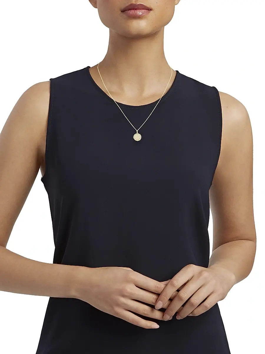 Sydney Evan Women's 14K Yellow Gold & Diamond Daisy-Trimmed Small Bee Coin Pendant Necklace | Thumbnail 2 Sydney Evan Women's 14K Yellow Gold & Diamond Daisy-Trimmed Small Bee Coin Pendant Necklace | Thumbnail 2