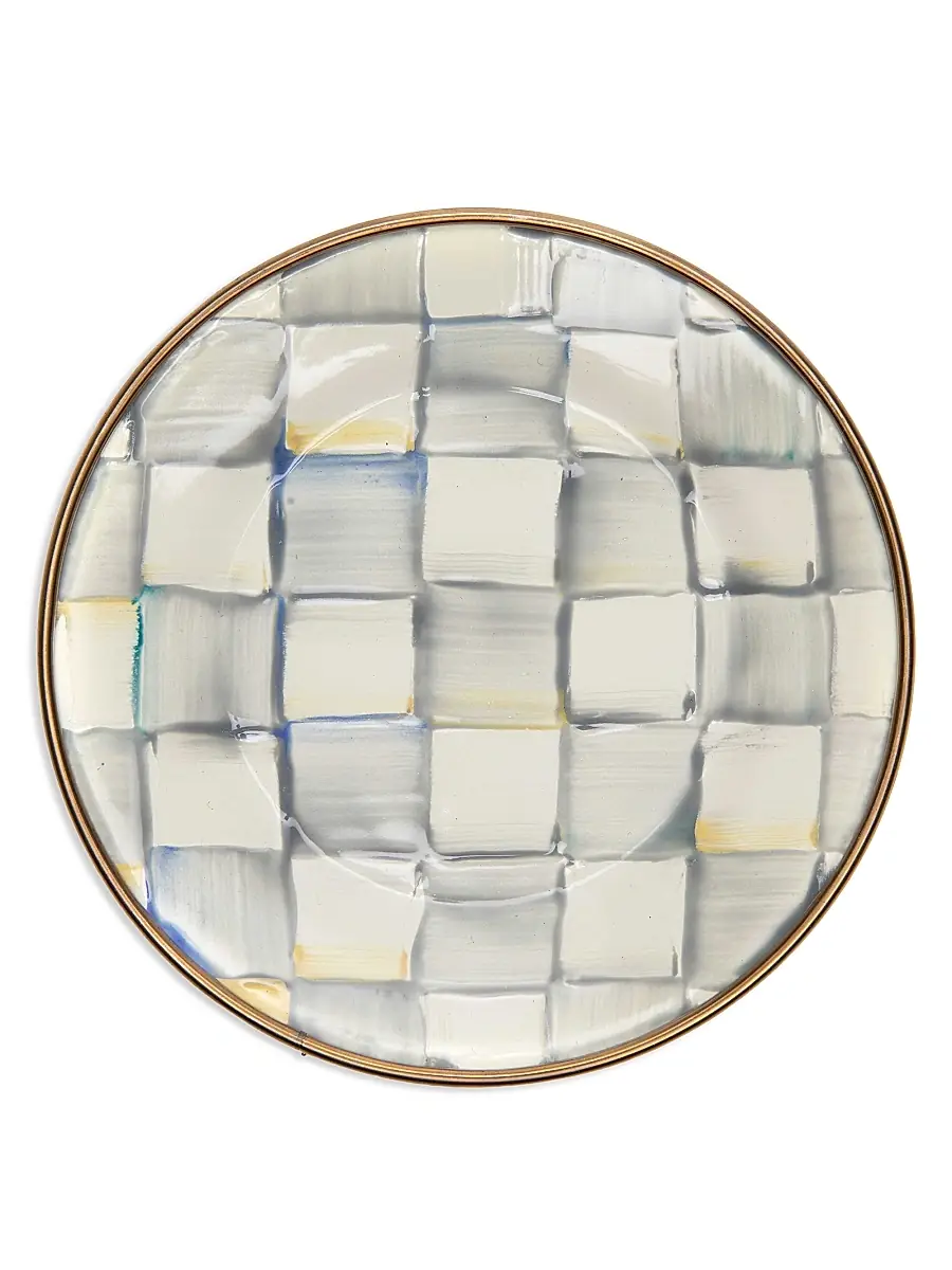 MacKenzie-Childs Sterling Check Enamel 4-Piece Appetizer Plate Set | Thumbnail 2 MacKenzie-Childs Sterling Check Enamel 4-Piece Appetizer Plate Set | Thumbnail 2