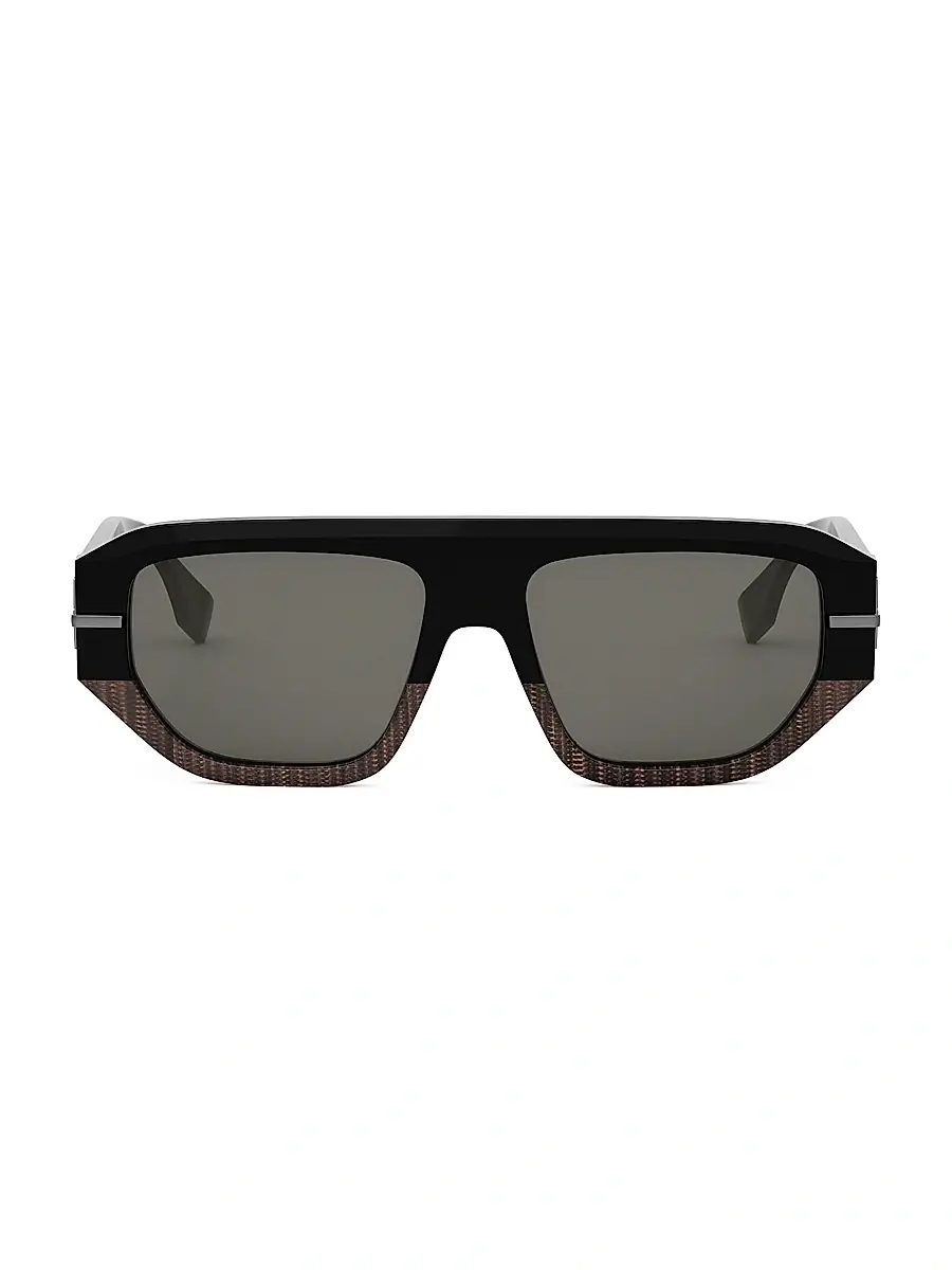 Fendi Men's Fendigraphy 54MM Geometric Sunglasses - Grey Black | Thumbnail 2 Fendi Men's Fendigraphy 54MM Geometric Sunglasses - Grey Black | Thumbnail 2