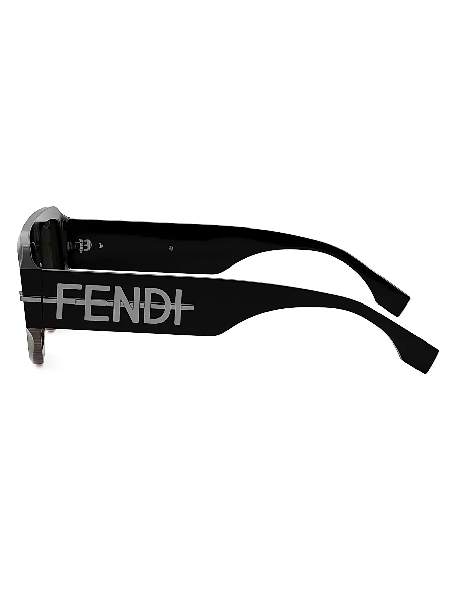 Fendi Men's Fendigraphy 54MM Geometric Sunglasses - Grey Black | Thumbnail 3 Fendi Men's Fendigraphy 54MM Geometric Sunglasses - Grey Black | Thumbnail 3