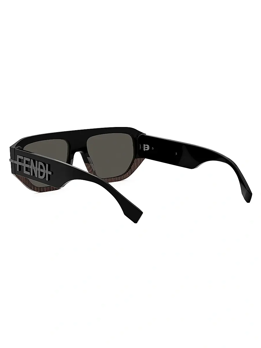 Fendi Men's Fendigraphy 54MM Geometric Sunglasses - Grey Black | Thumbnail 4 Fendi Men's Fendigraphy 54MM Geometric Sunglasses - Grey Black | Thumbnail 4