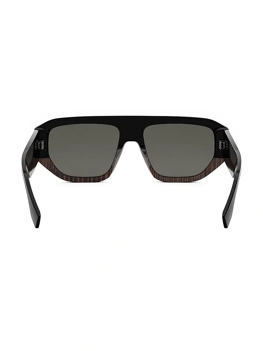 Fendi Men's Fendigraphy 54MM Geometric Sunglasses - Grey Black | Thumbnail 5 Fendi Men's Fendigraphy 54MM Geometric Sunglasses - Grey Black | Thumbnail 5
