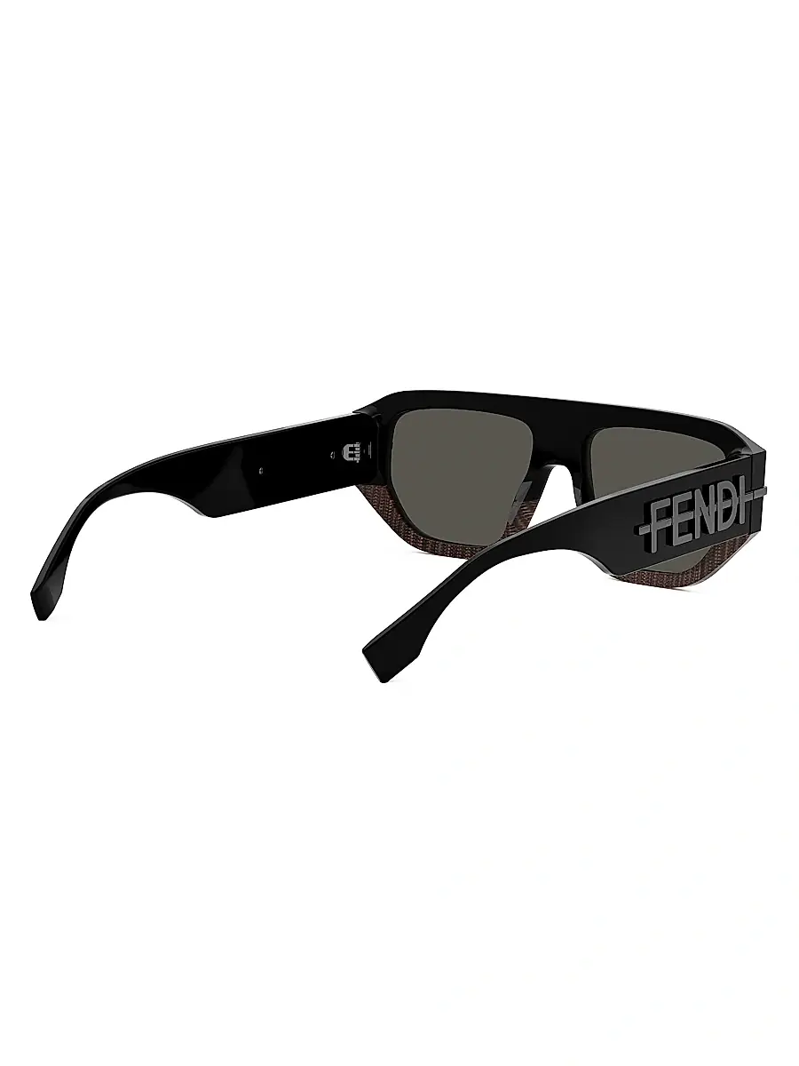 Fendi Men's Fendigraphy 54MM Geometric Sunglasses - Grey Black | Thumbnail 6 Fendi Men's Fendigraphy 54MM Geometric Sunglasses - Grey Black | Thumbnail 6
