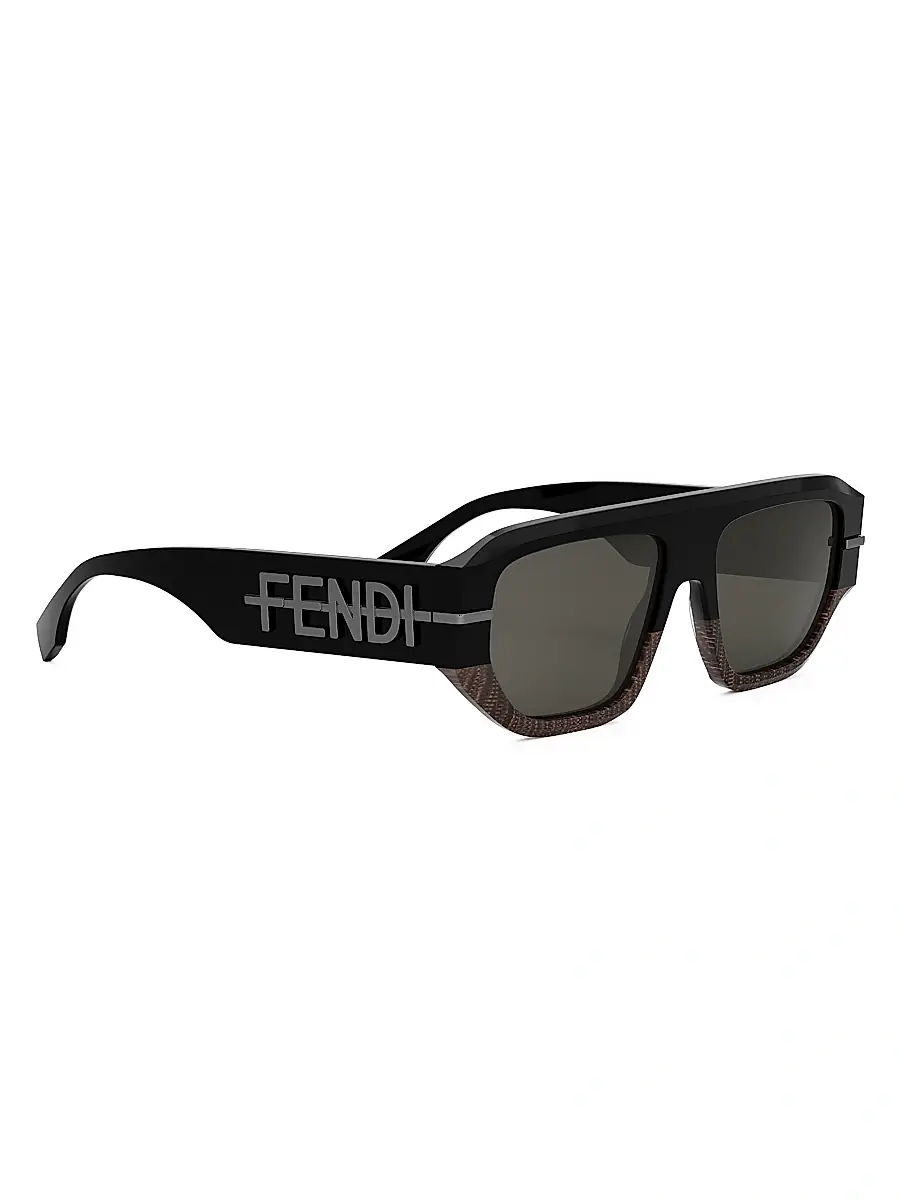 Fendi Men's Fendigraphy 54MM Geometric Sunglasses - Grey Black | Thumbnail 8 Fendi Men's Fendigraphy 54MM Geometric Sunglasses - Grey Black | Thumbnail 8
